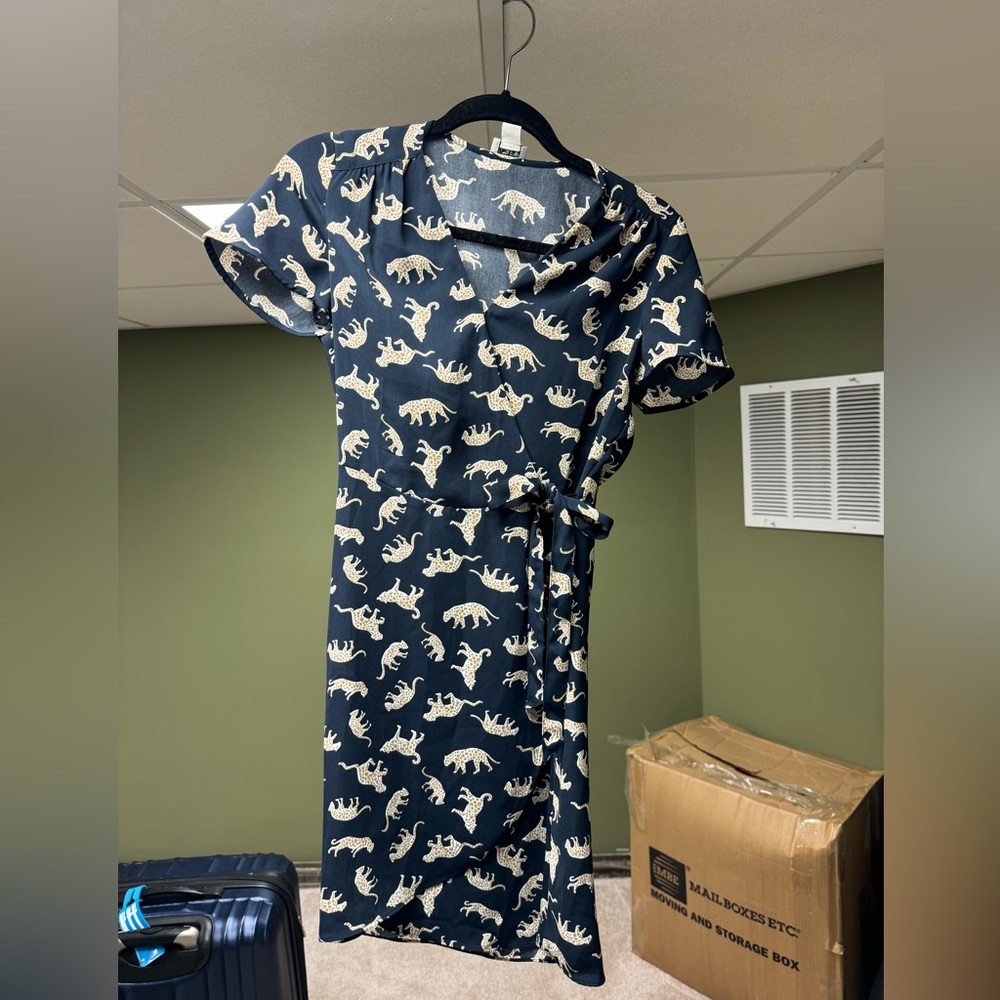 J.Crew cheetah print wrap dress